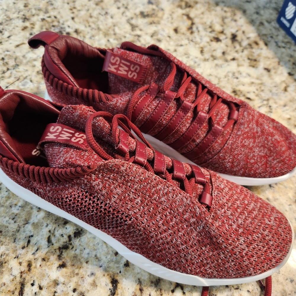 KSWISS GEN-K Icon Knit Low, sz 10, Merlot/White
